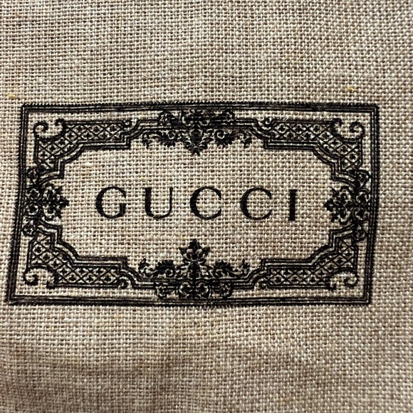 Gucci Handbags - Gucci Shoe Bags new  6 total beige burlap w black stamp grossgrain ribbon